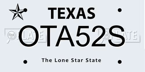 OTA52S Texas License Plate