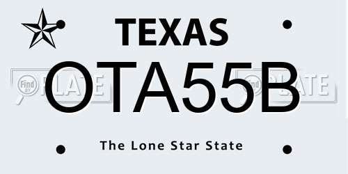 OTA55B Texas License Plate