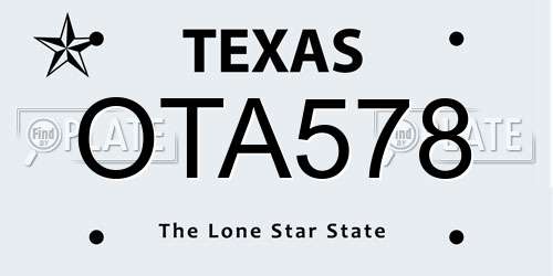 OTA578 Texas License Plate
