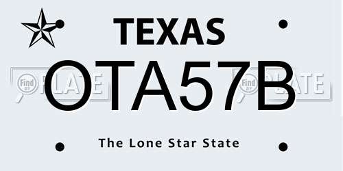 OTA57B Texas License Plate