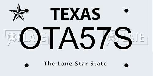 OTA57S Texas License Plate