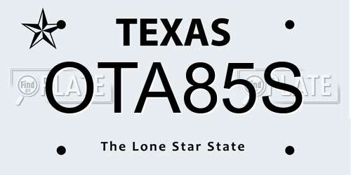 OTA85S Texas License Plate