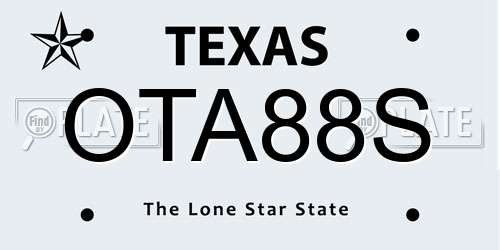 OTA88S Texas License Plate