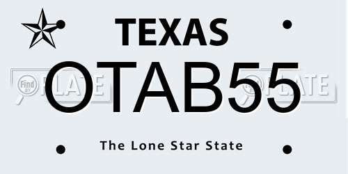 OTAB55 Texas License Plate