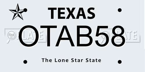 OTAB58 Texas License Plate