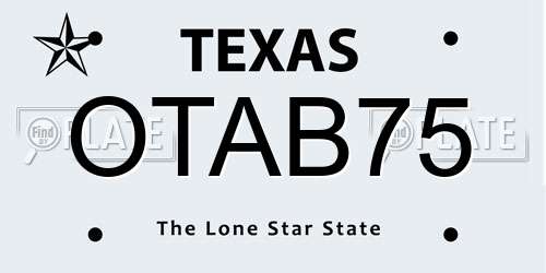 OTAB75 Texas License Plate