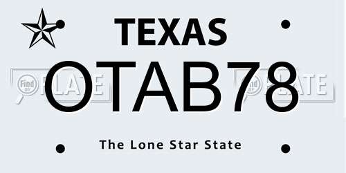 OTAB78 Texas License Plate