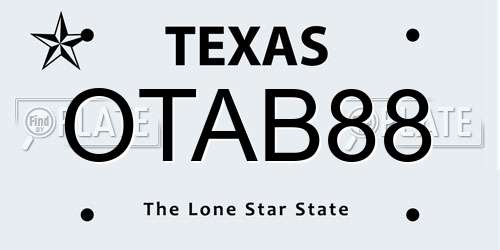 OTAB88 Texas License Plate
