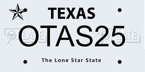 OTAS25 Texas License Plate