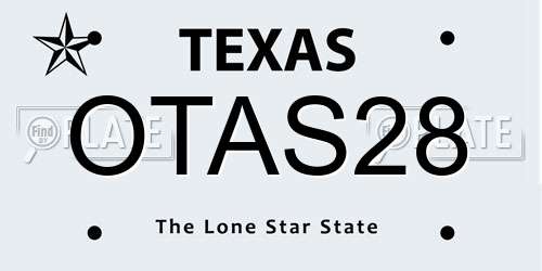 OTAS28 Texas License Plate