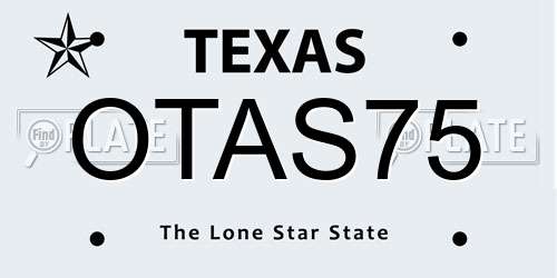 OTAS75 Texas License Plate