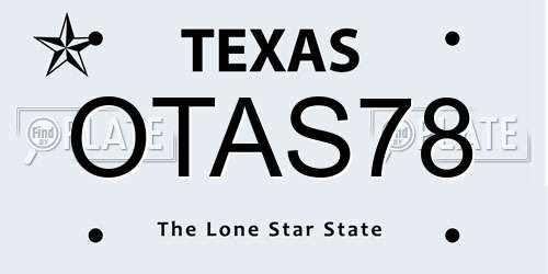 OTAS78 Texas License Plate