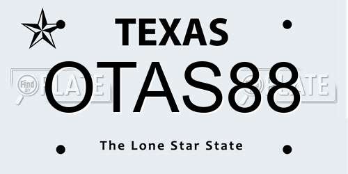 OTAS88 Texas License Plate