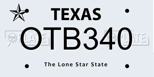 OTB340 Texas License Plate