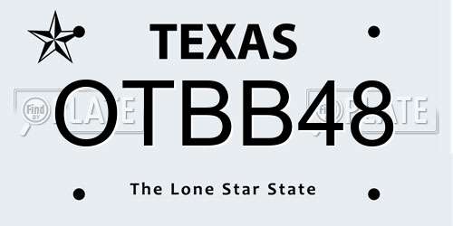OTBB48 Texas License Plate