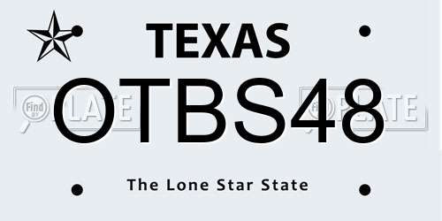 OTBS48 Texas License Plate