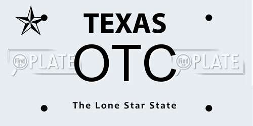 OTC Texas License Plate