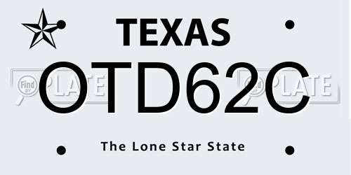 OTD62C Texas License Plate