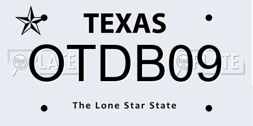 OTDB09 Texas License Plate