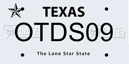 OTDS09 Texas License Plate