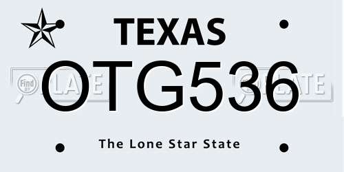 OTG536 Texas License Plate