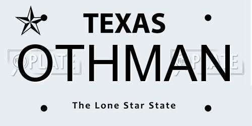 OTHMAN Texas License Plate