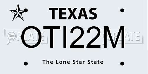 OTI22M Texas License Plate