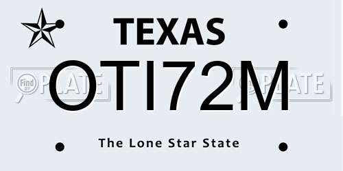 OTI72M Texas License Plate