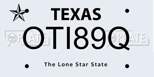 OTI89Q Texas License Plate