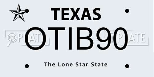 OTIB90 Texas License Plate