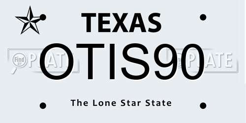 OTIS90 Texas License Plate