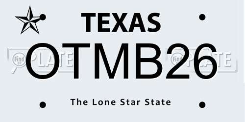 OTMB26 Texas License Plate