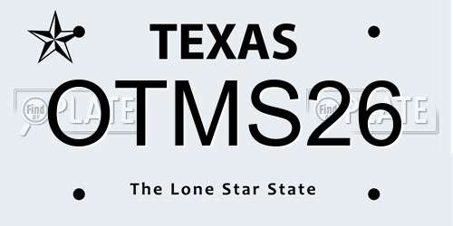 OTMS26 Texas License Plate