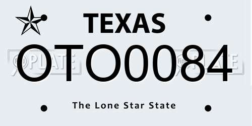 OTO0084 Texas License Plate