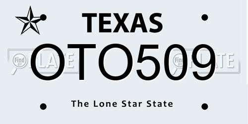 OTO509 Texas License Plate