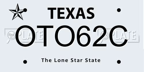 OTO62C Texas License Plate