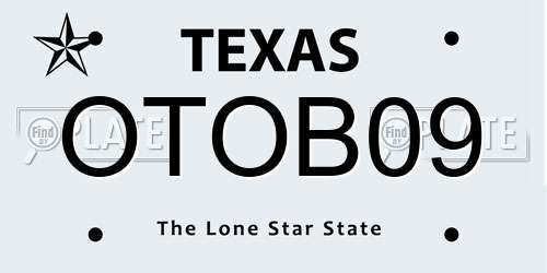 OTOB09 Texas License Plate