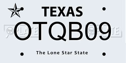 OTQB09 Texas License Plate