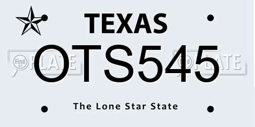 OTS545 Texas License Plate