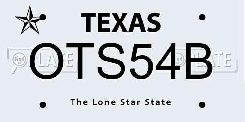 OTS54B Texas License Plate