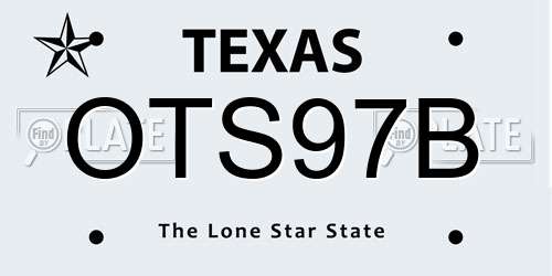 OTS97B Texas License Plate