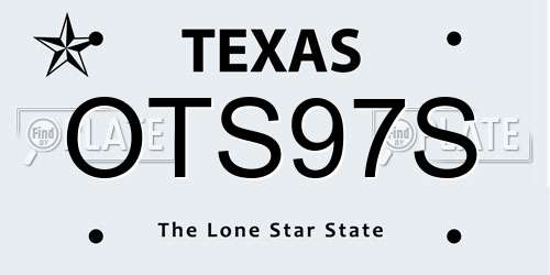 OTS97S Texas License Plate