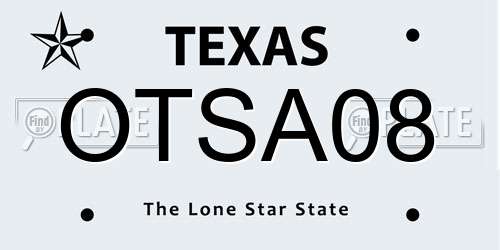 OTSA08 Texas License Plate