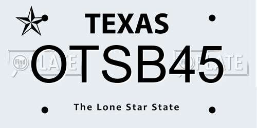 OTSB45 Texas License Plate