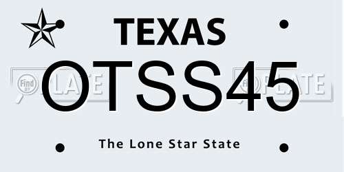 OTSS45 Texas License Plate
