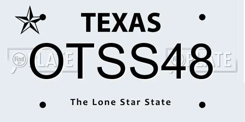 OTSS48 Texas License Plate