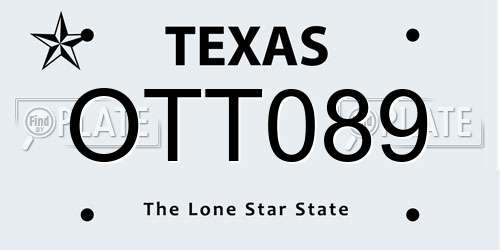 OTT089 Texas License Plate