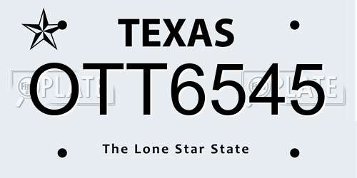 OTT6545 Texas License Plate