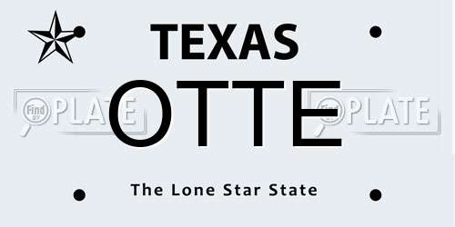 OTTE Texas License Plate