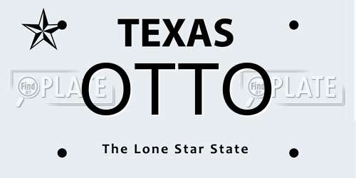 OTTO Texas License Plate